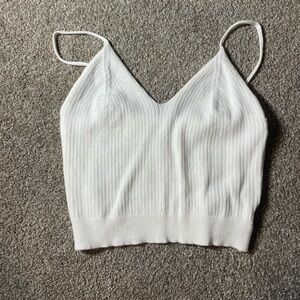 white knitwear tank top